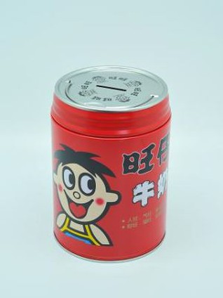 Scatola di immagazzinaggio di latta rotonda con maniglia